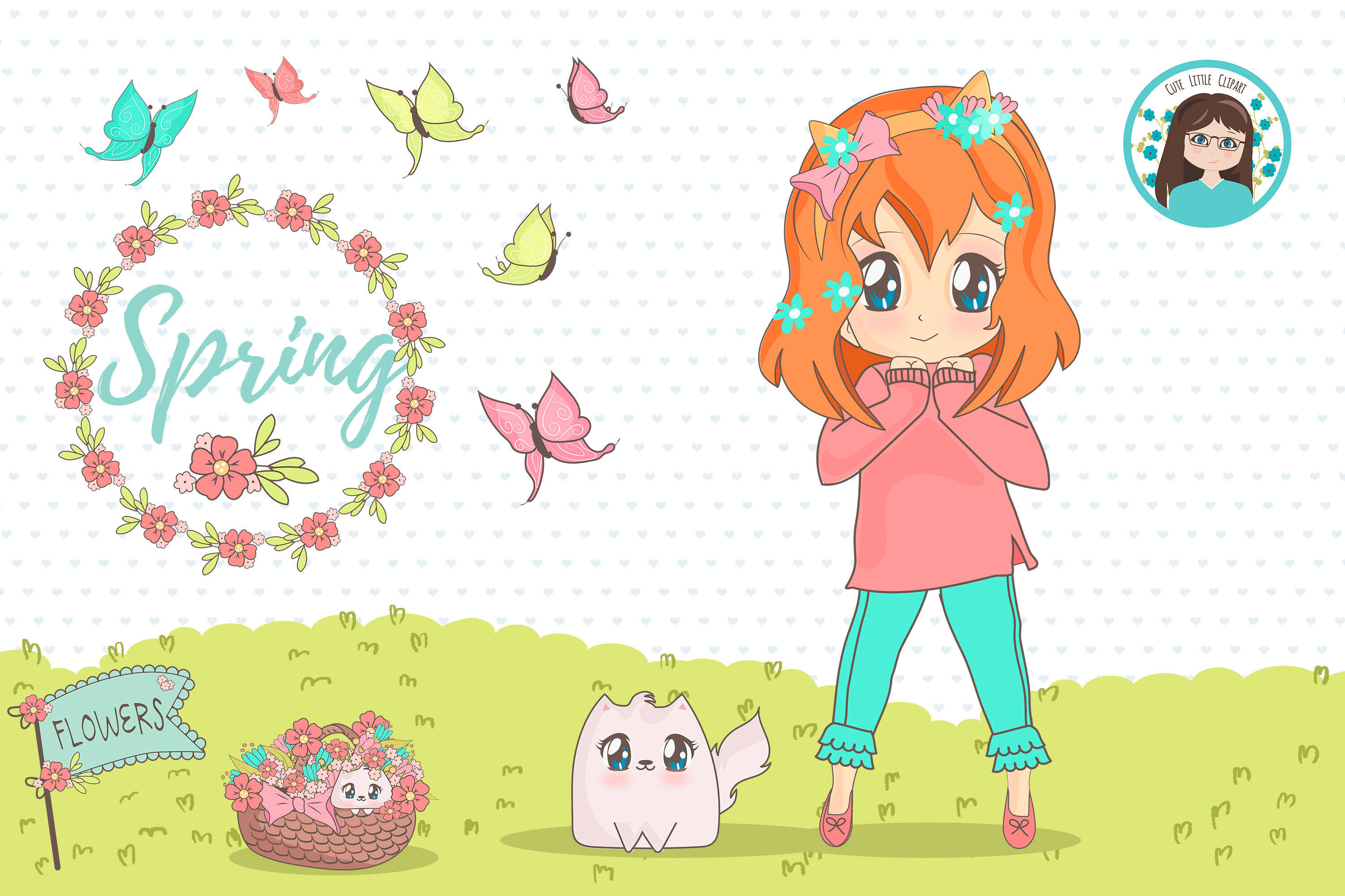 かわいい春の漫画アート 壁紙
