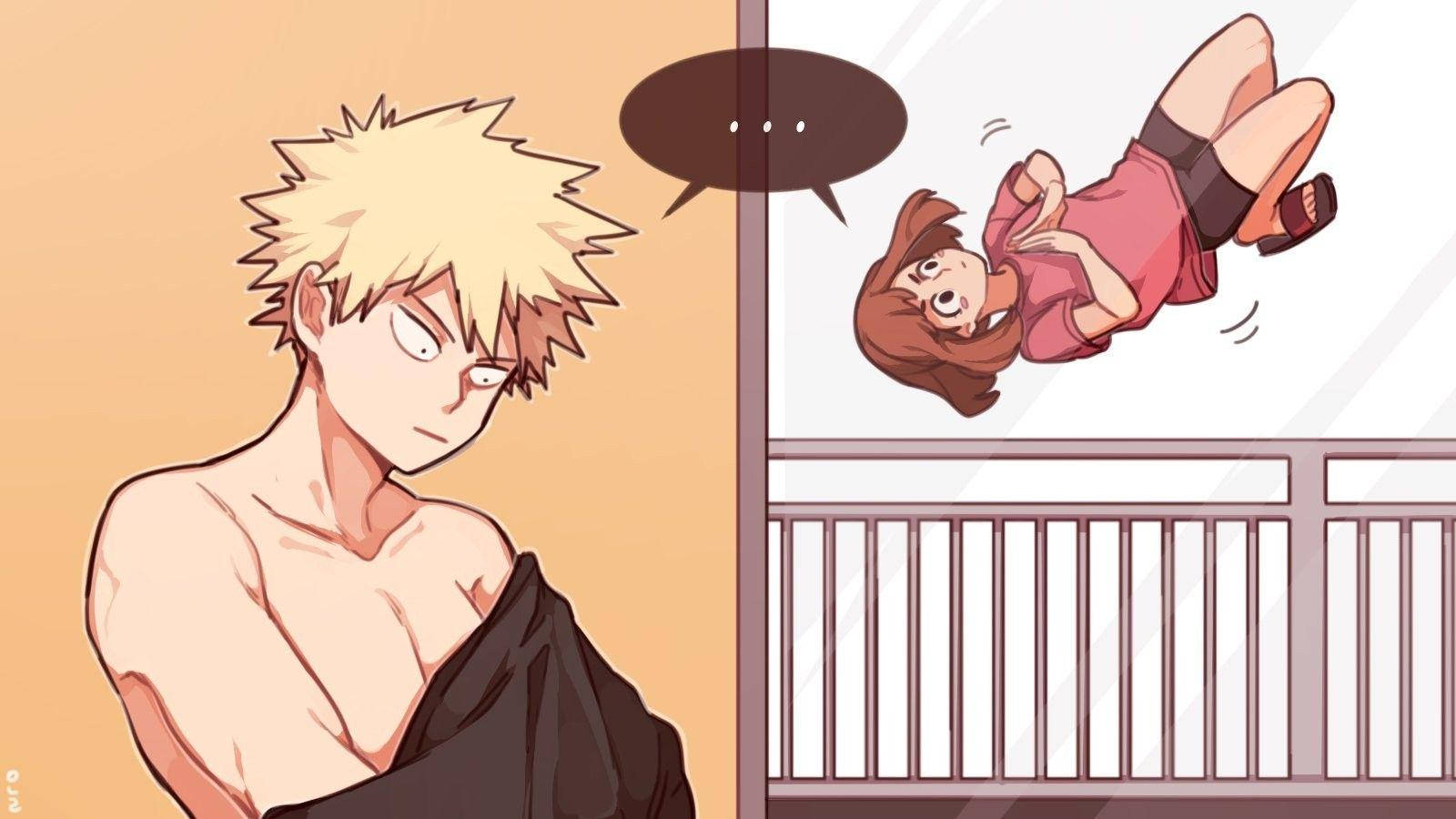 かわいい爆豪とお茶子の着替えシーン 壁紙