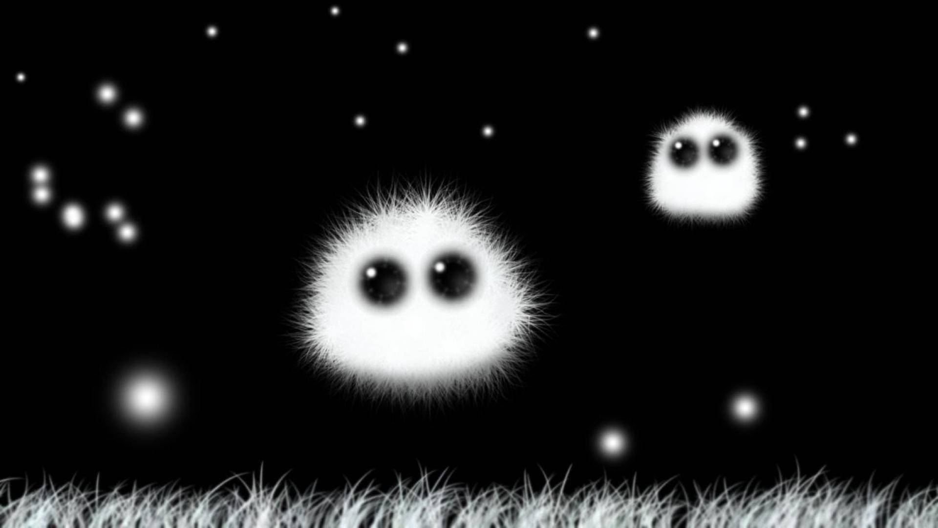 かわいい白黒の毛皮 壁紙