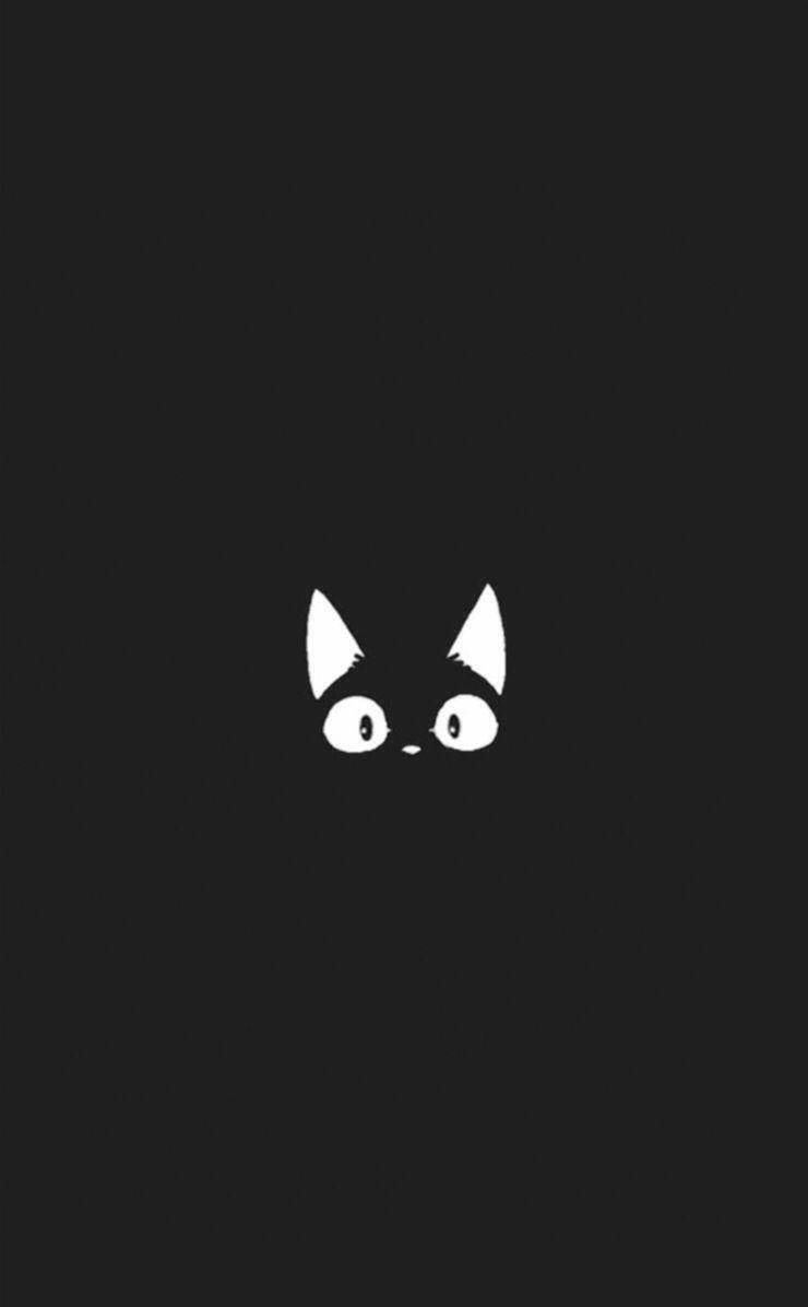 かわいい白黒アニメ猫 壁紙