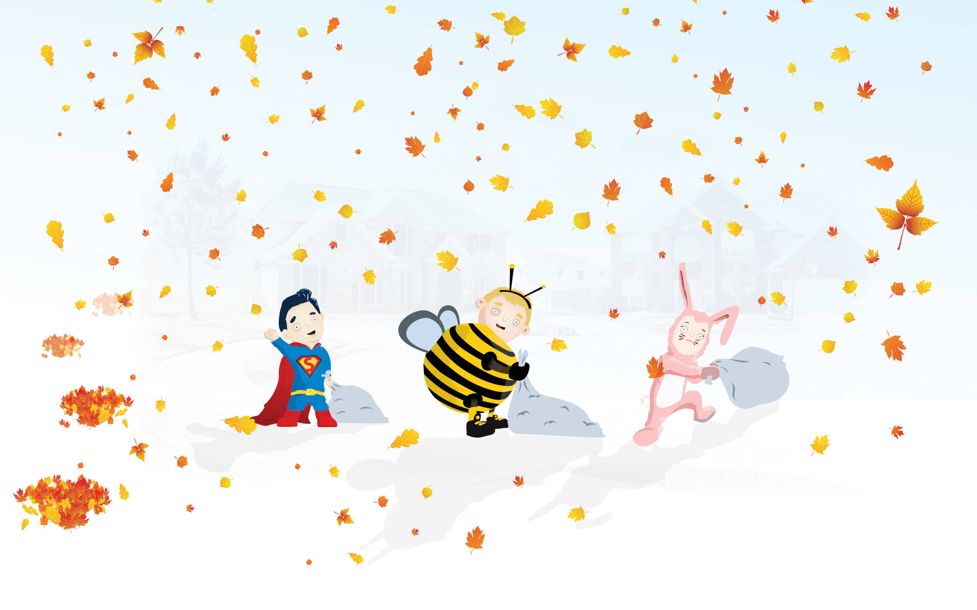 かわいい秋のハロウィンキッズ 壁紙