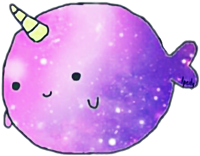 かわいい紫色のイッカクのキャラクター 壁紙