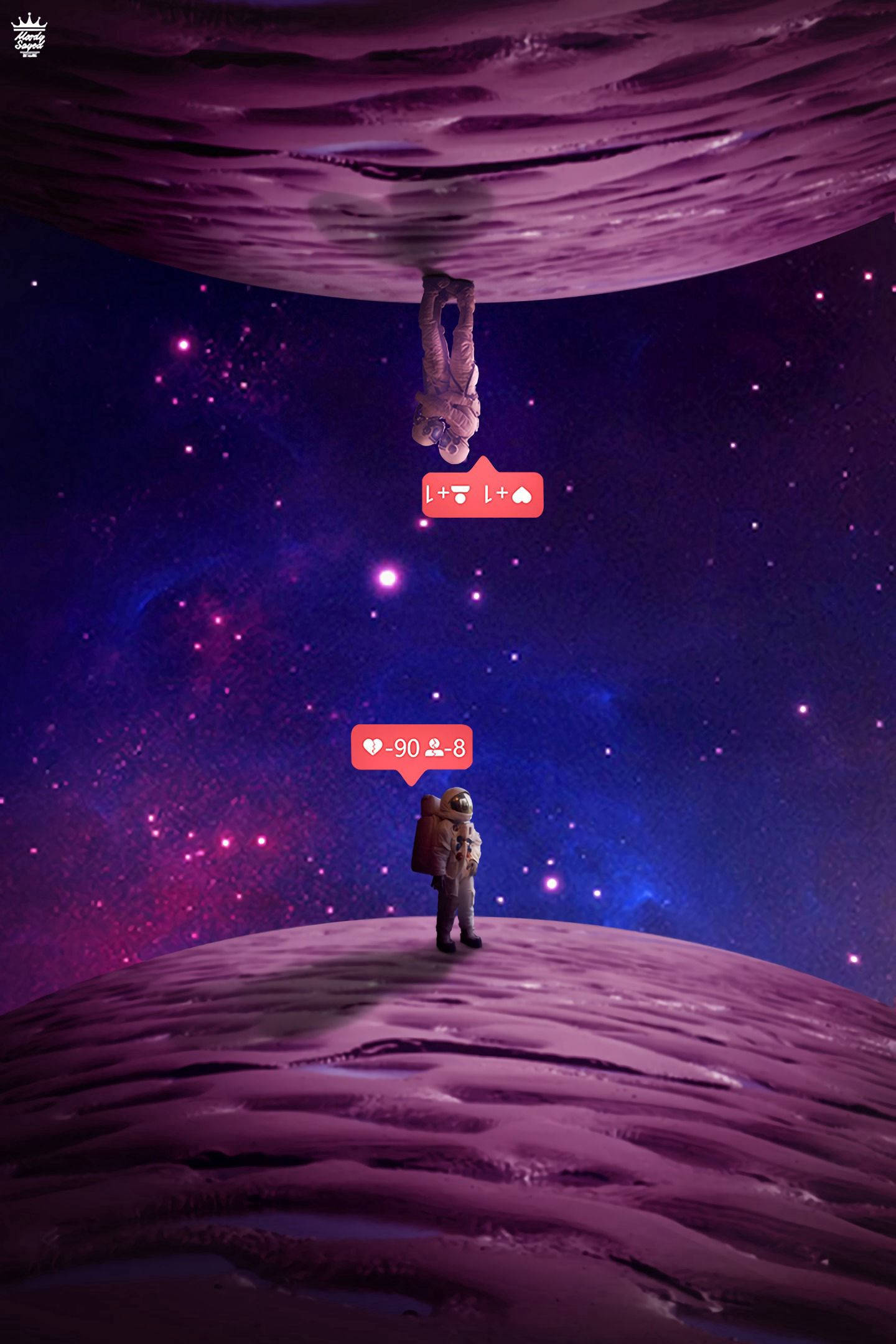 かわいい紫色の惑星 壁紙