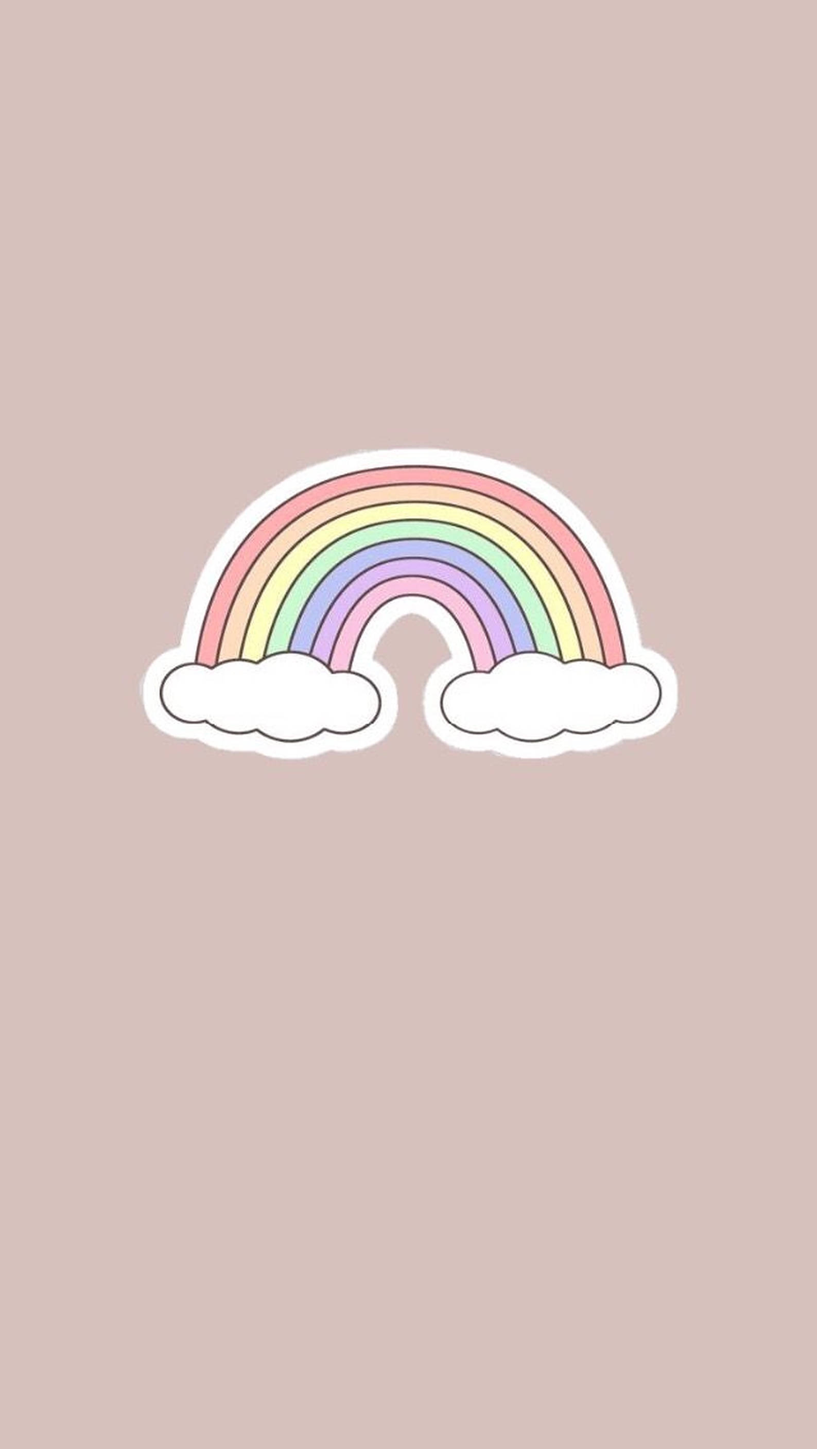 かわいい虹のパステルベクターアート 壁紙