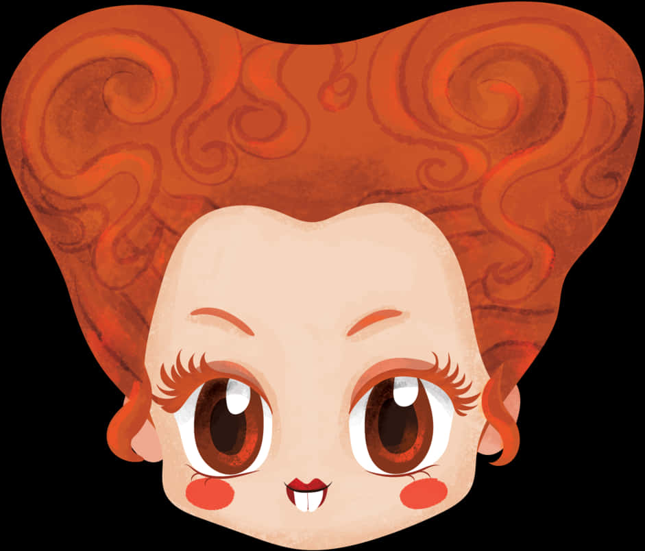 かわいい赤毛の魔女のイラスト 壁紙