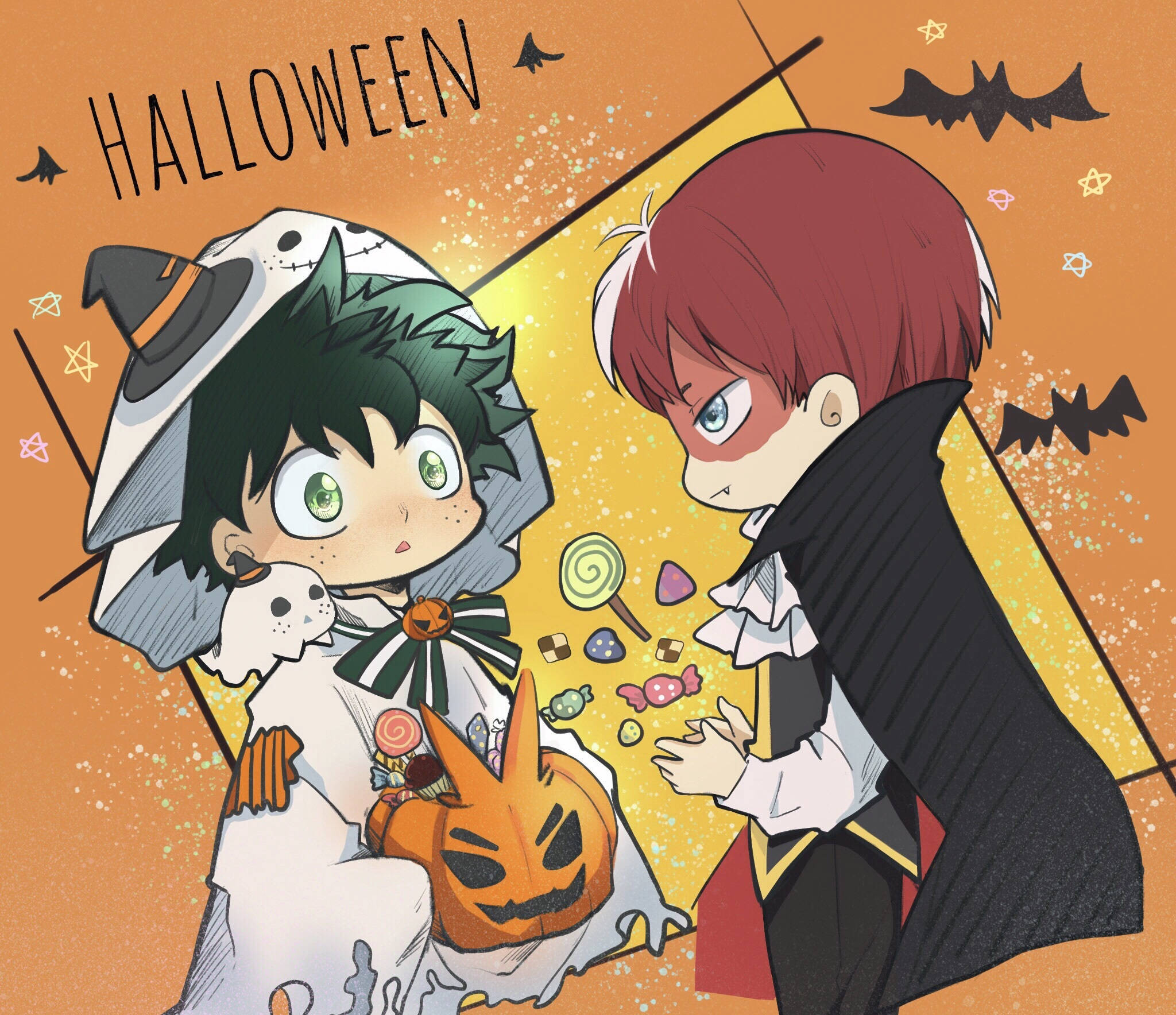かわいい轟と緑谷のハロウィン 壁紙