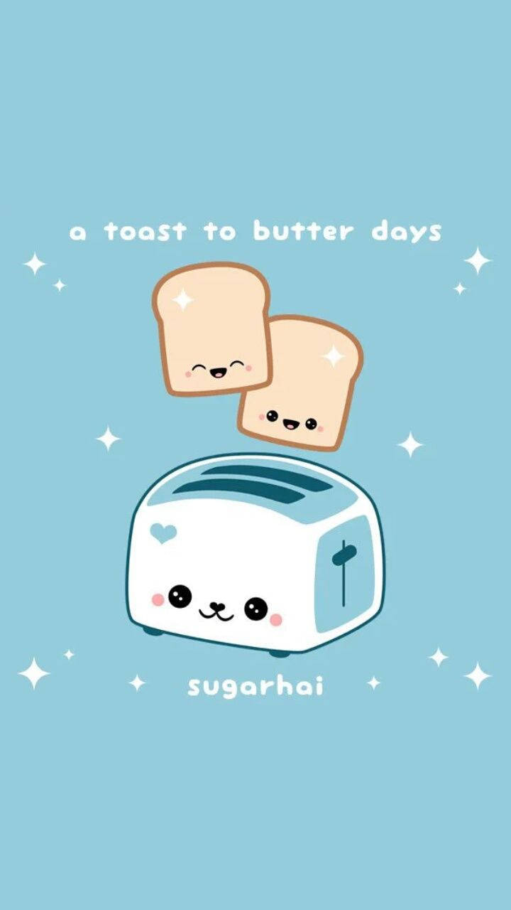 かわいい透明なトースターの美的スマホ壁紙