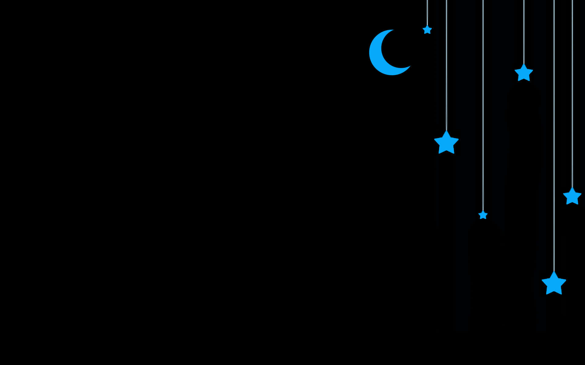 かわいい闇夜の月と星 壁紙