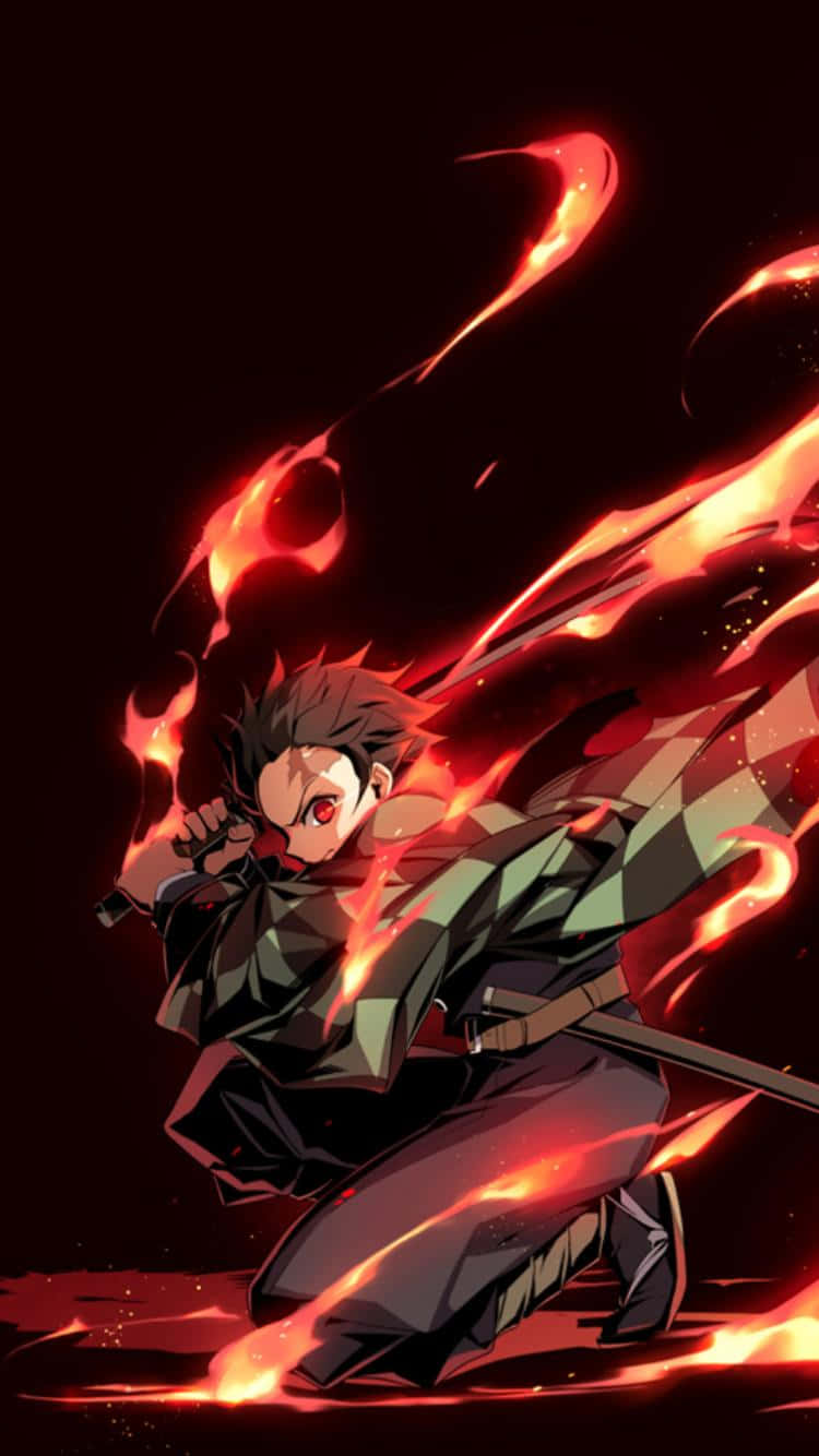 かわいい鬼殺隊・炭治郎と炎 壁紙