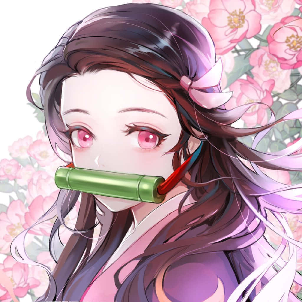 かわいい鬼殺隊キャラクター ねずこ かまど 花と共に 壁紙