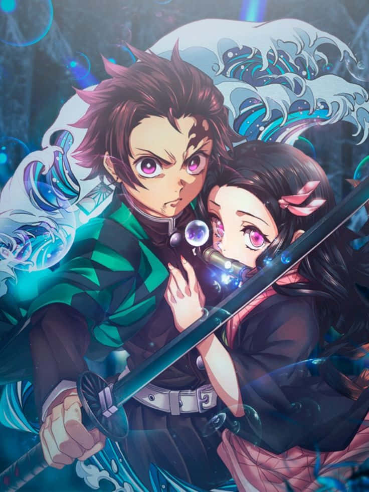 かわいい鬼滅の刃 主人公 竈門炭治郎と竈門禰豆子 壁紙