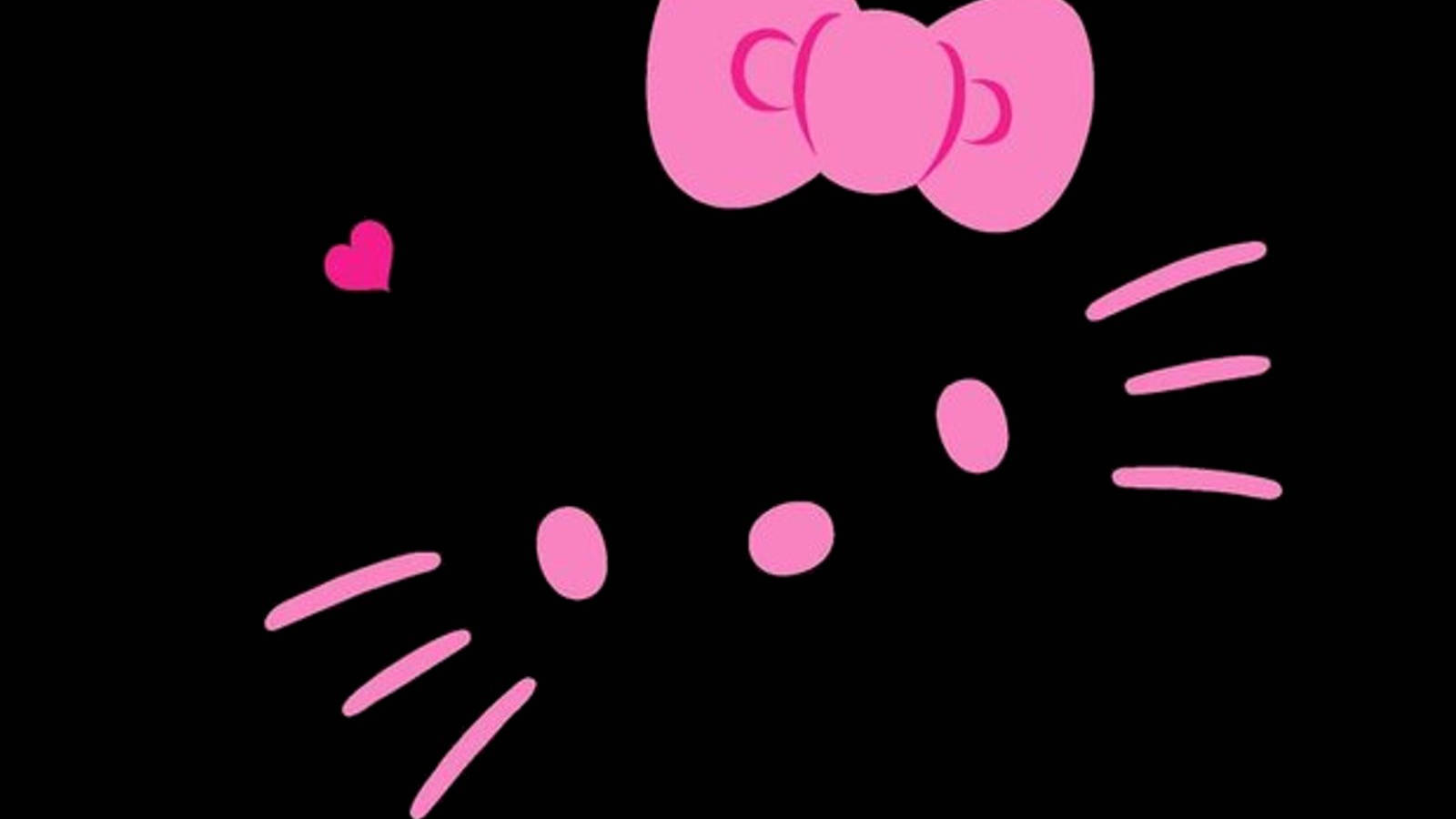 かわいい黒ミニマルハローキティ 壁紙