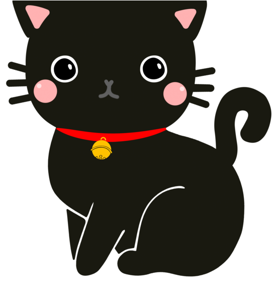 かわいい黒猫のイラスト 壁紙