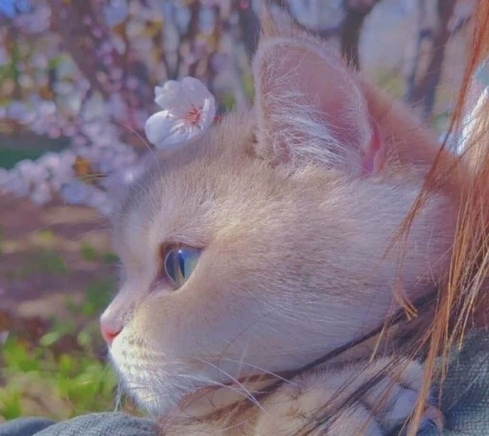 くつろぐ美しい猫 壁紙