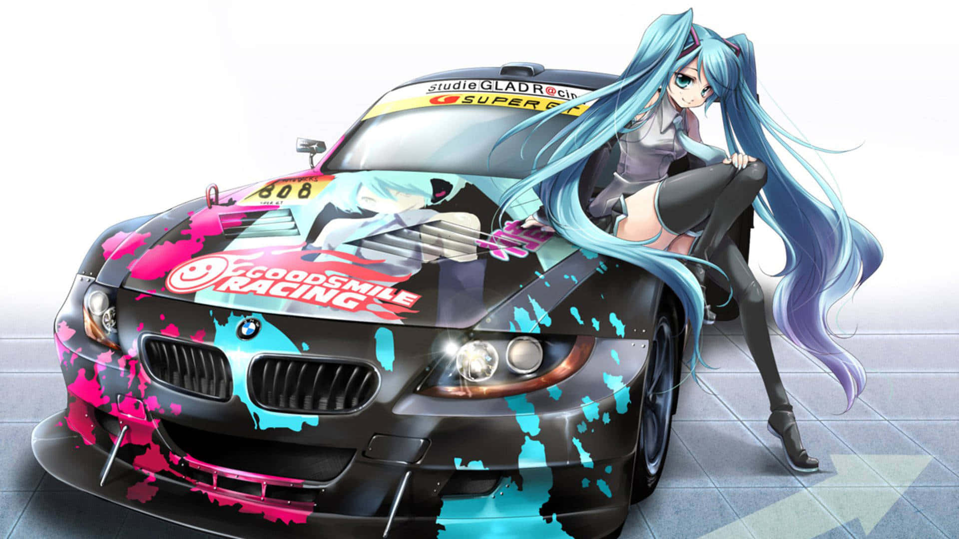 この壮大なアニメカーで出発しよう 壁紙