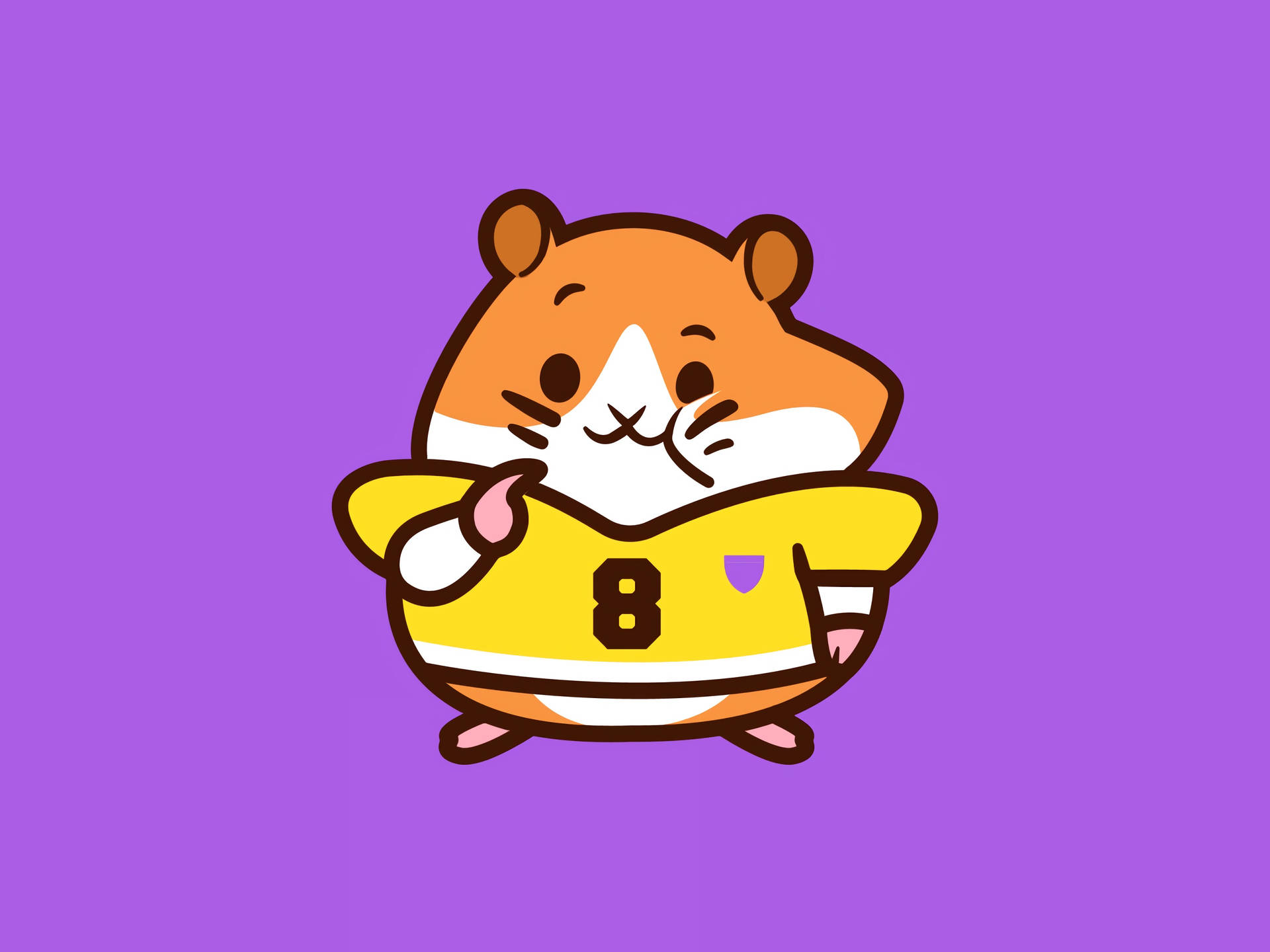 サッカーユニフォームを着たかわいいアニメハムスター壁紙