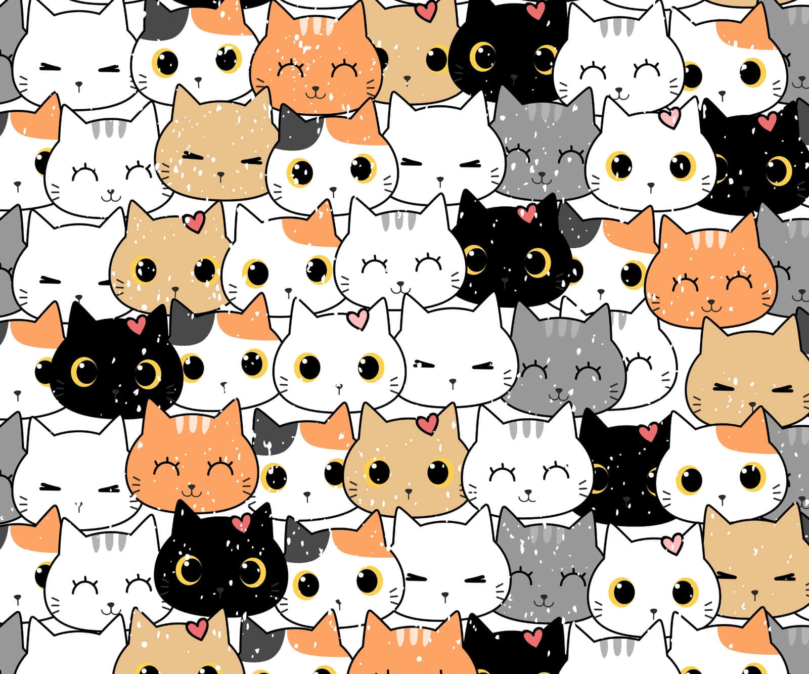 この愛らしい猫柄が、あなたの顔に笑顔をもたらします！ 壁紙