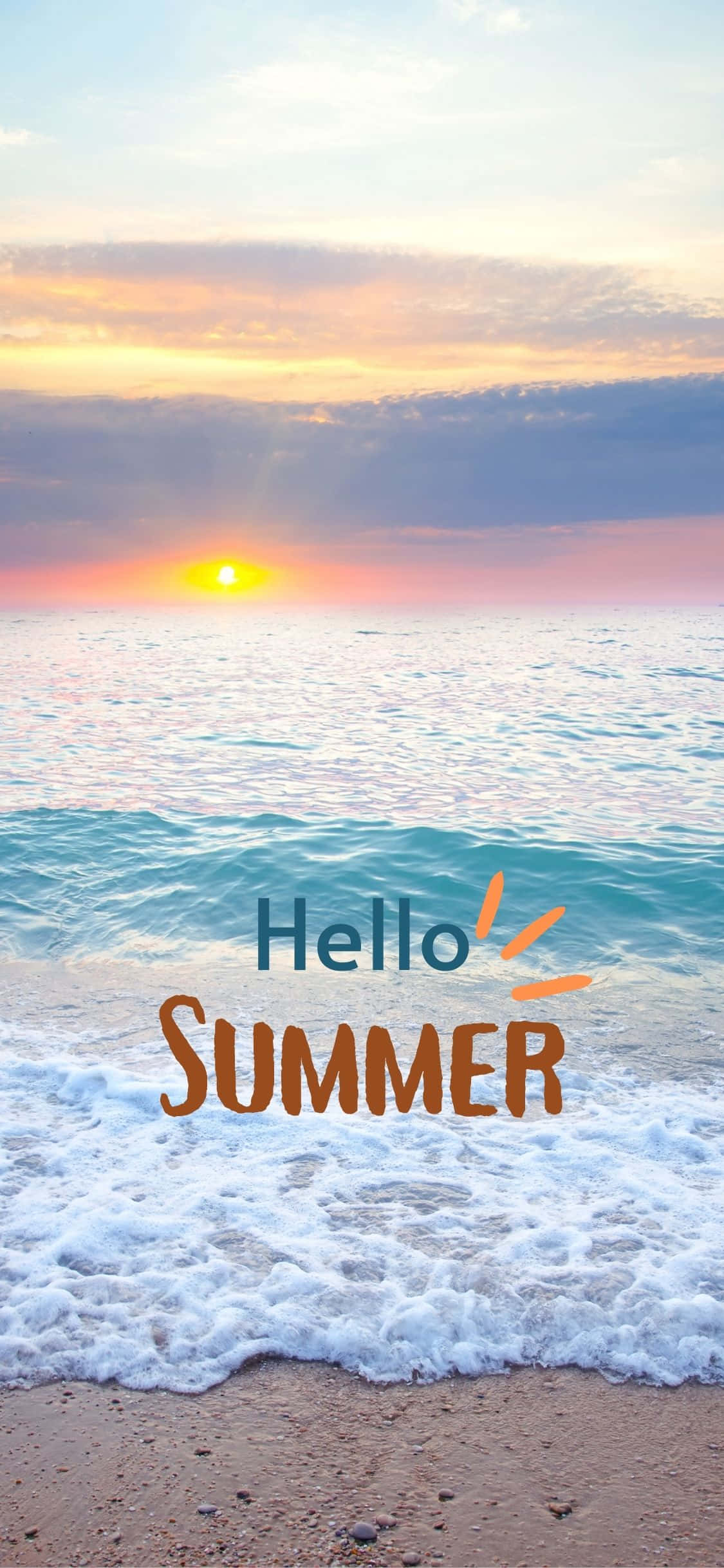 こんにちは夏の夕日 iPhone X夏の背景 壁紙