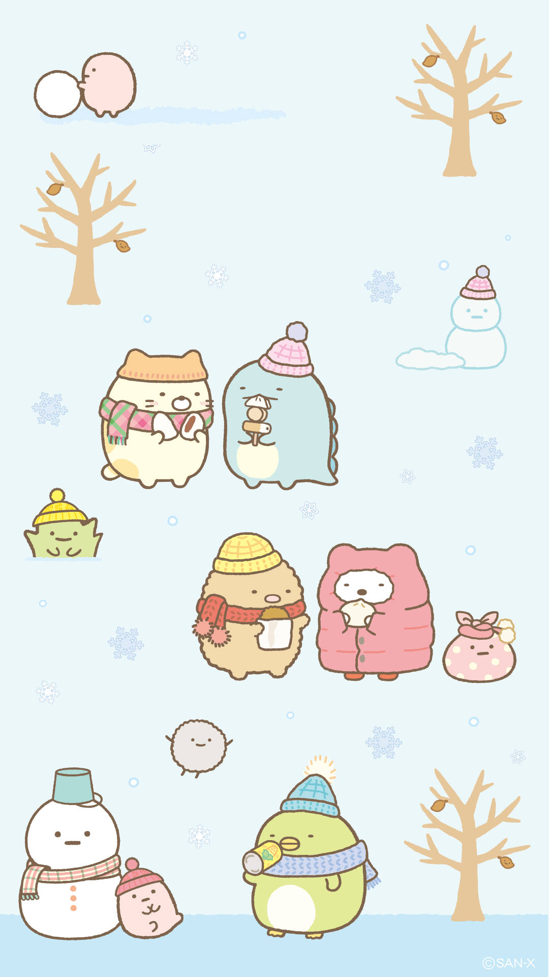 すみっコぐらし キャラクター 冬 カワイイ 壁紙