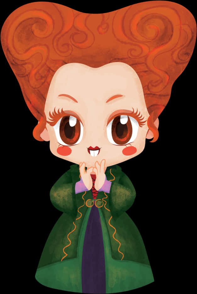ちび魔女のカートゥーンキャラクター 壁紙