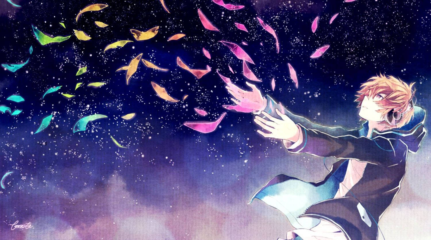 アニメ少年 音楽でリラックス壁紙