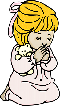 ぬいぐるみを抱いて祈る子供 壁紙