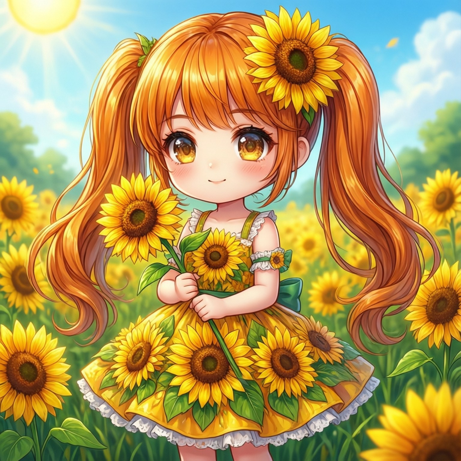 ひまわりちび 壁紙