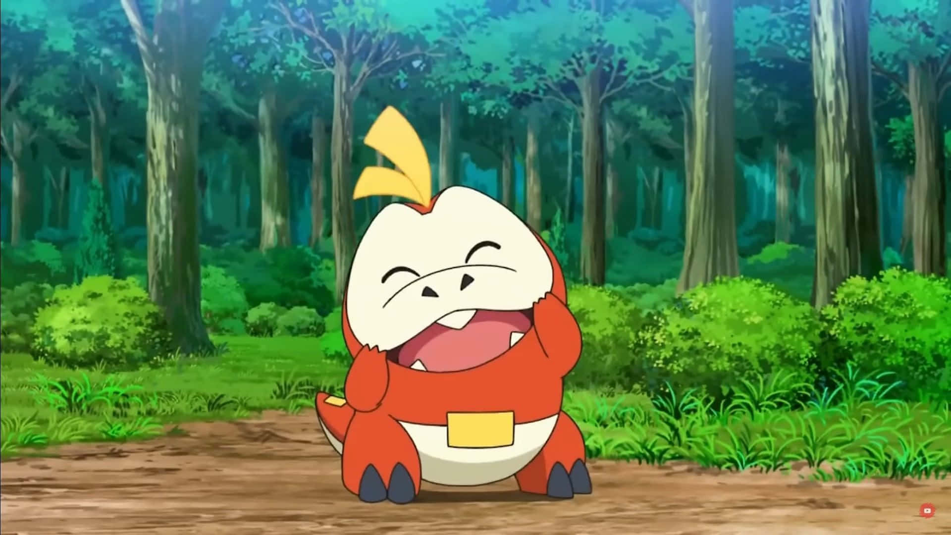 ほのおタイプのポケモン クワッス 自然を背景に 壁紙