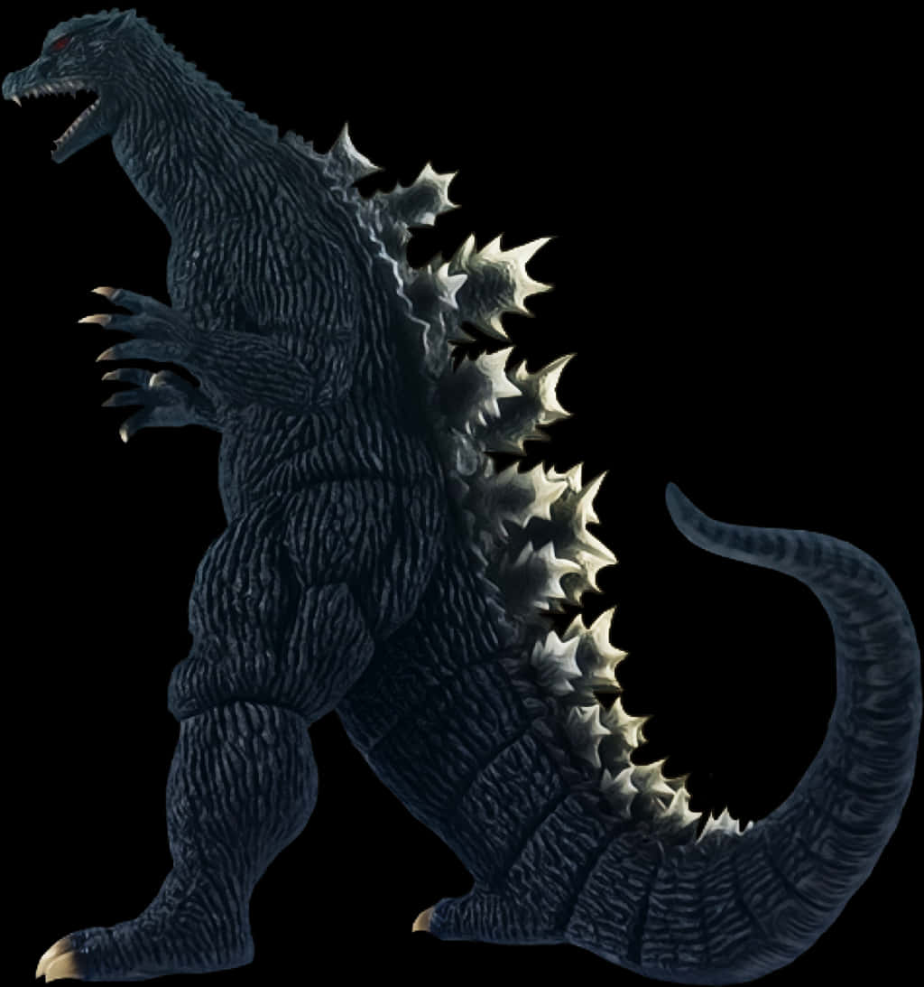 アイコニックなゴジラフィギュアのシルエット 壁紙