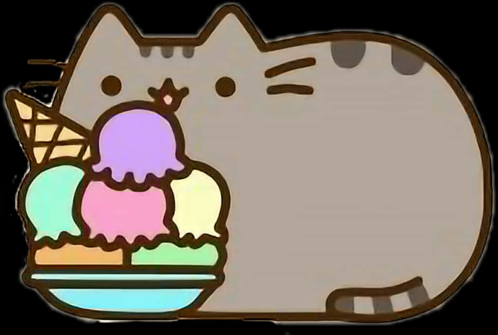 アイスクリームを持つプシーン 壁紙
