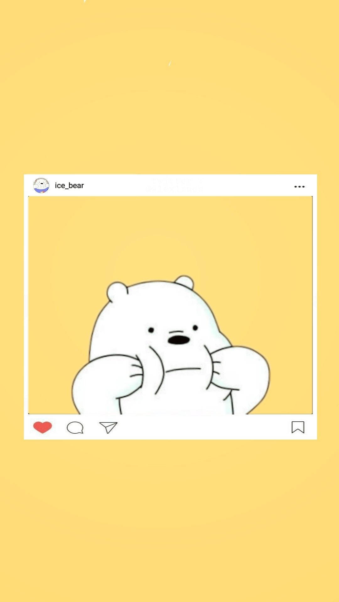 アイスベア カートゥーン インスタ風投稿 壁紙