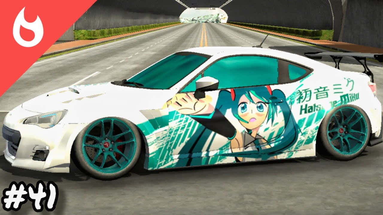 アニメのキャラクターが運転する車 壁紙