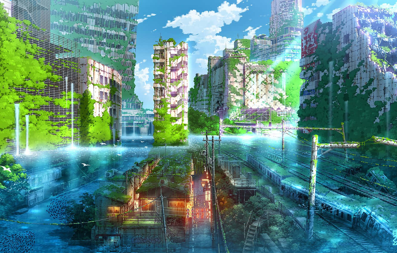 アニメの世界で描かれる廃墟と化した東京の謎 壁紙