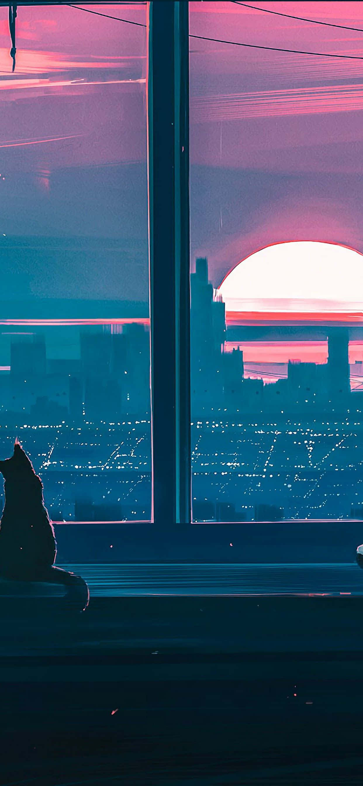 アニメの夕日の温かさを受け入れよう 壁紙
