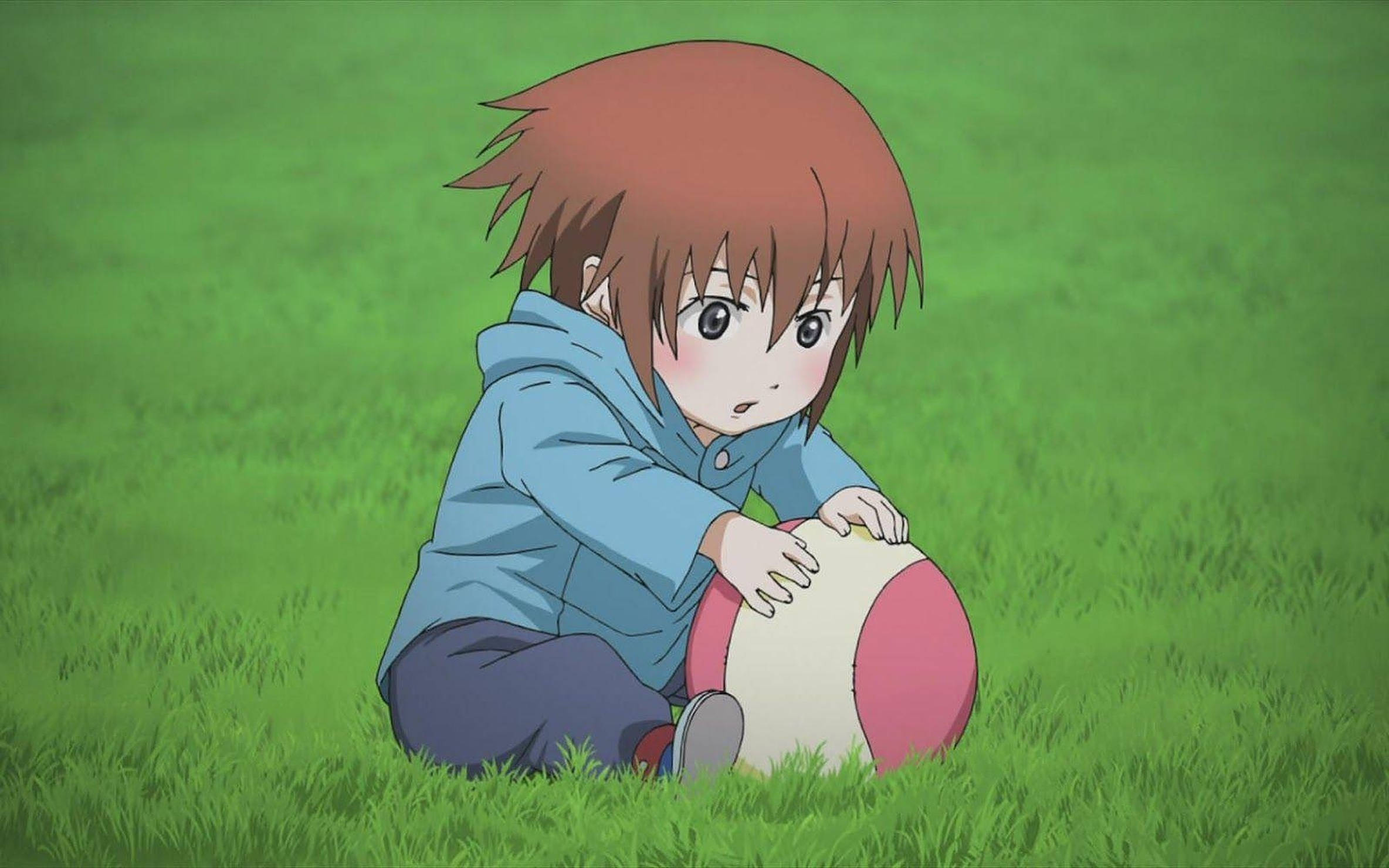 アニメの子供とボール 壁紙