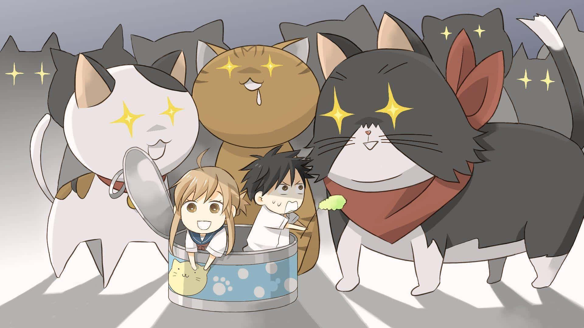アニメを見ながら変顔をする友人たち 壁紙