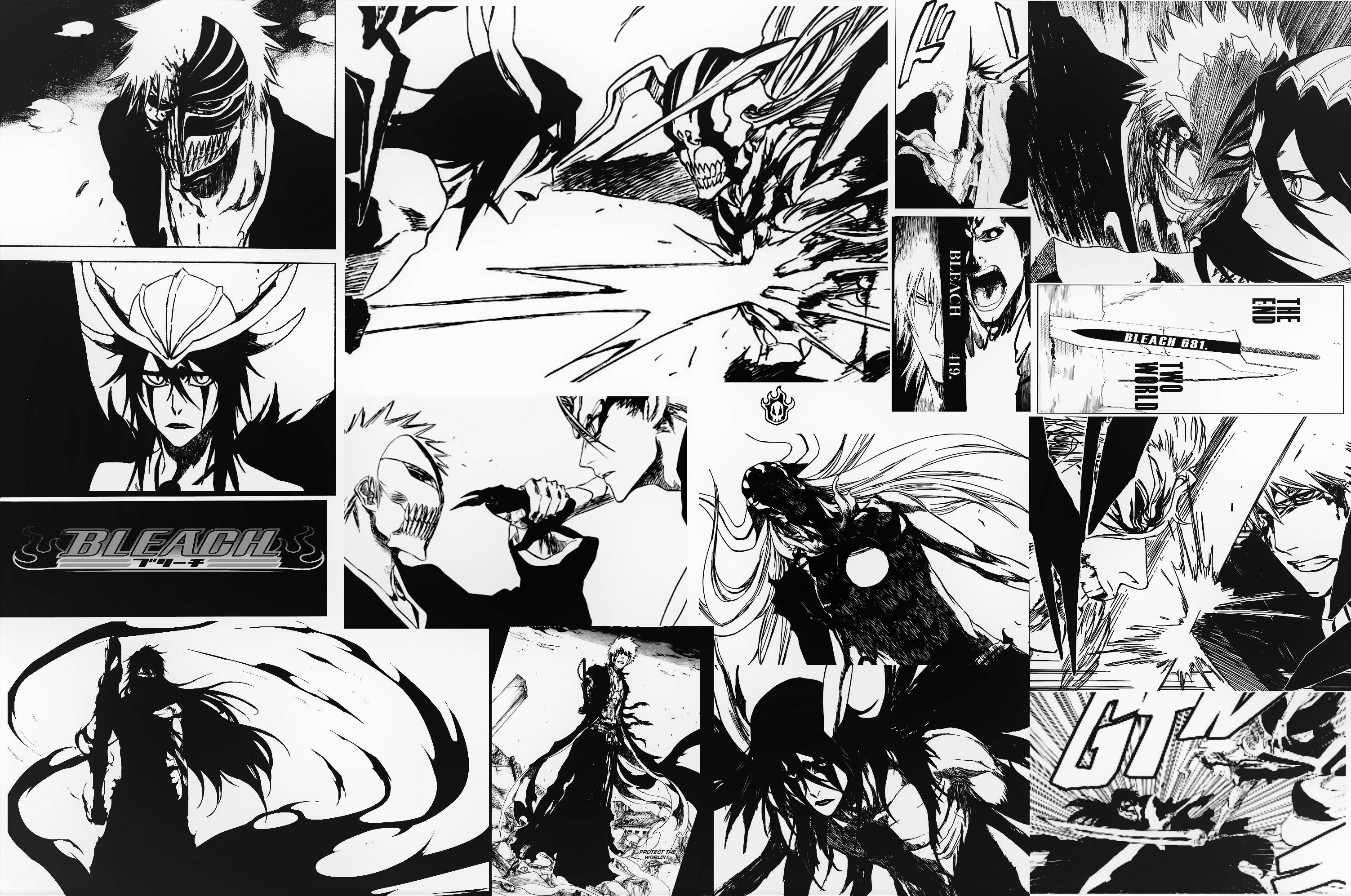 アニメアート 白黒 ブリーチ 一護 漫画 壁紙