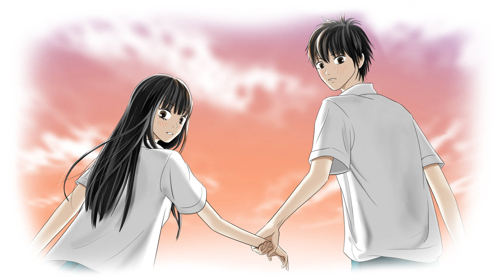 アニメカップル：『君に届け』から切り取られた愛のひととき 壁紙