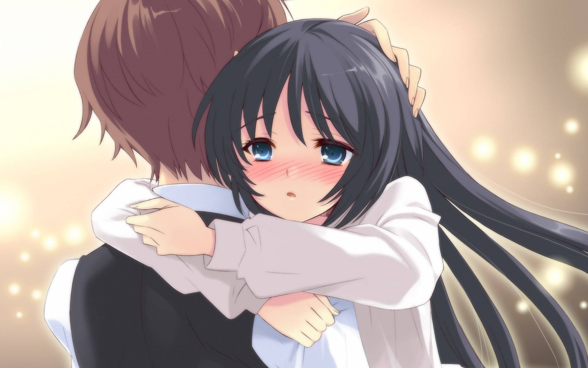 アニメカップルのハグ 壁紙