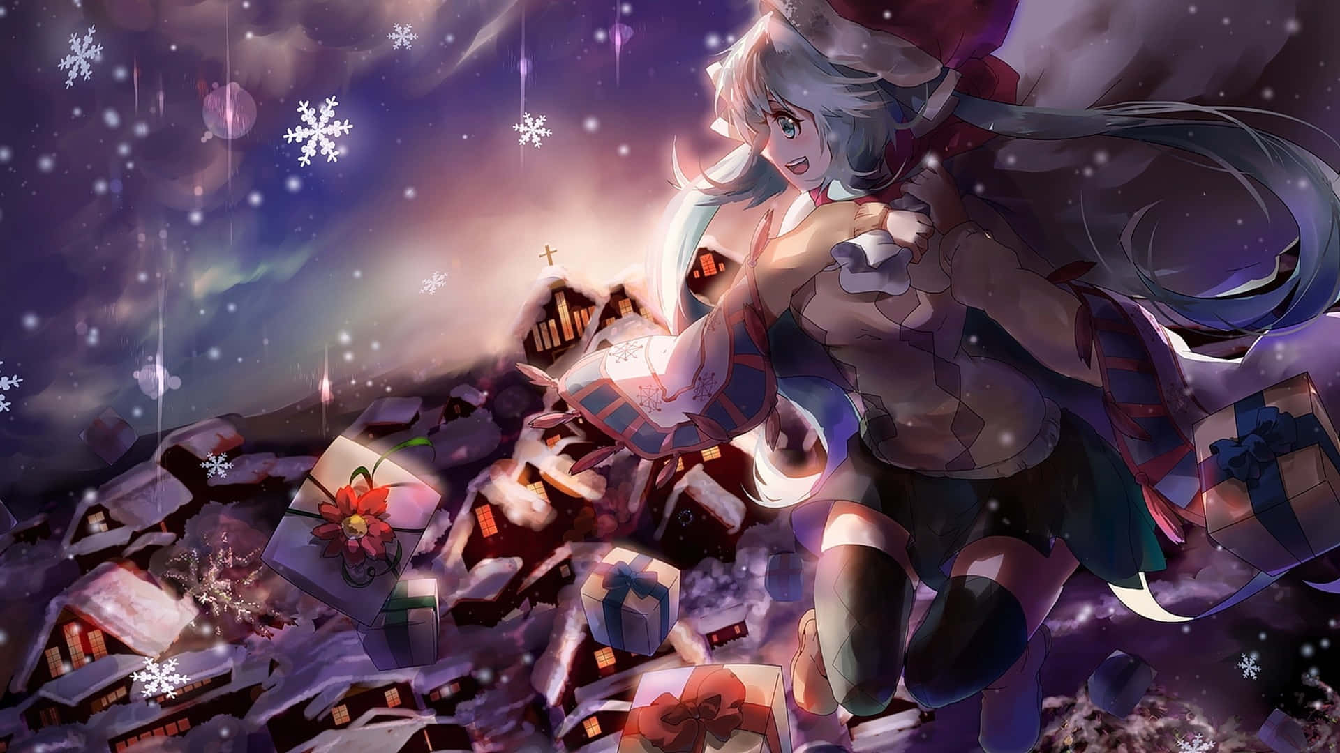 アニメクリスマスでホリデーを祝おう 壁紙