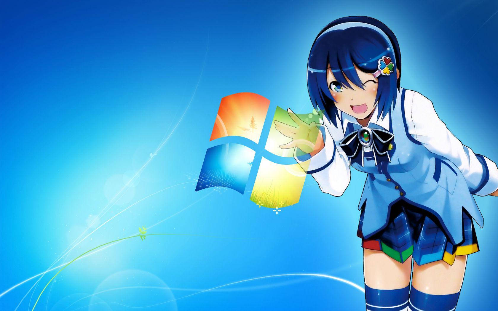 アニメミームPFP マイクロソフトブルーガール 壁紙