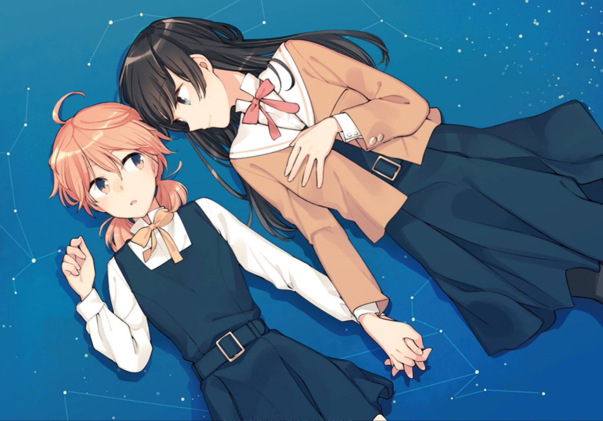 アニメレズビアン星座アート 壁紙