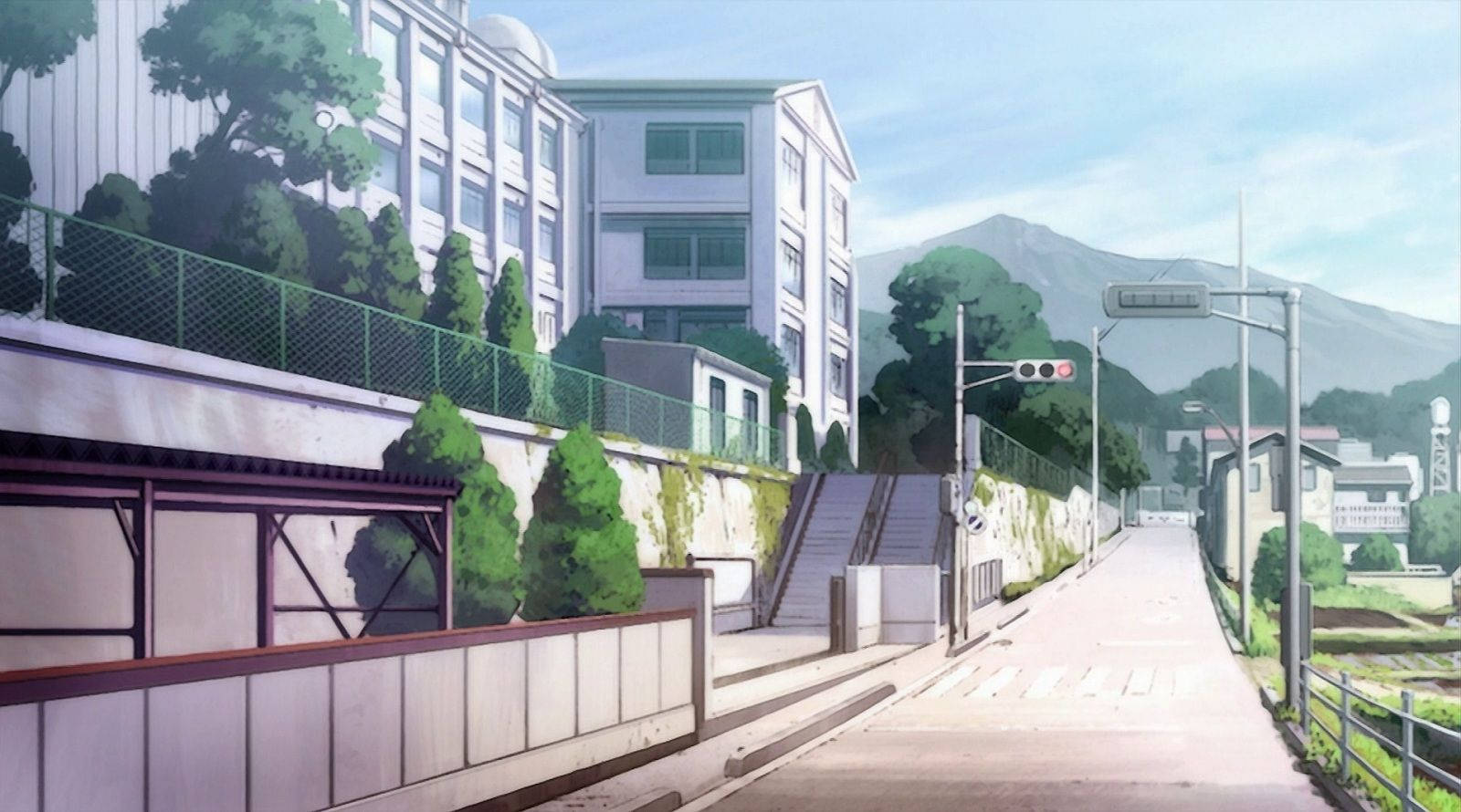 アニメ学校風景 清澄高校 咲 壁紙