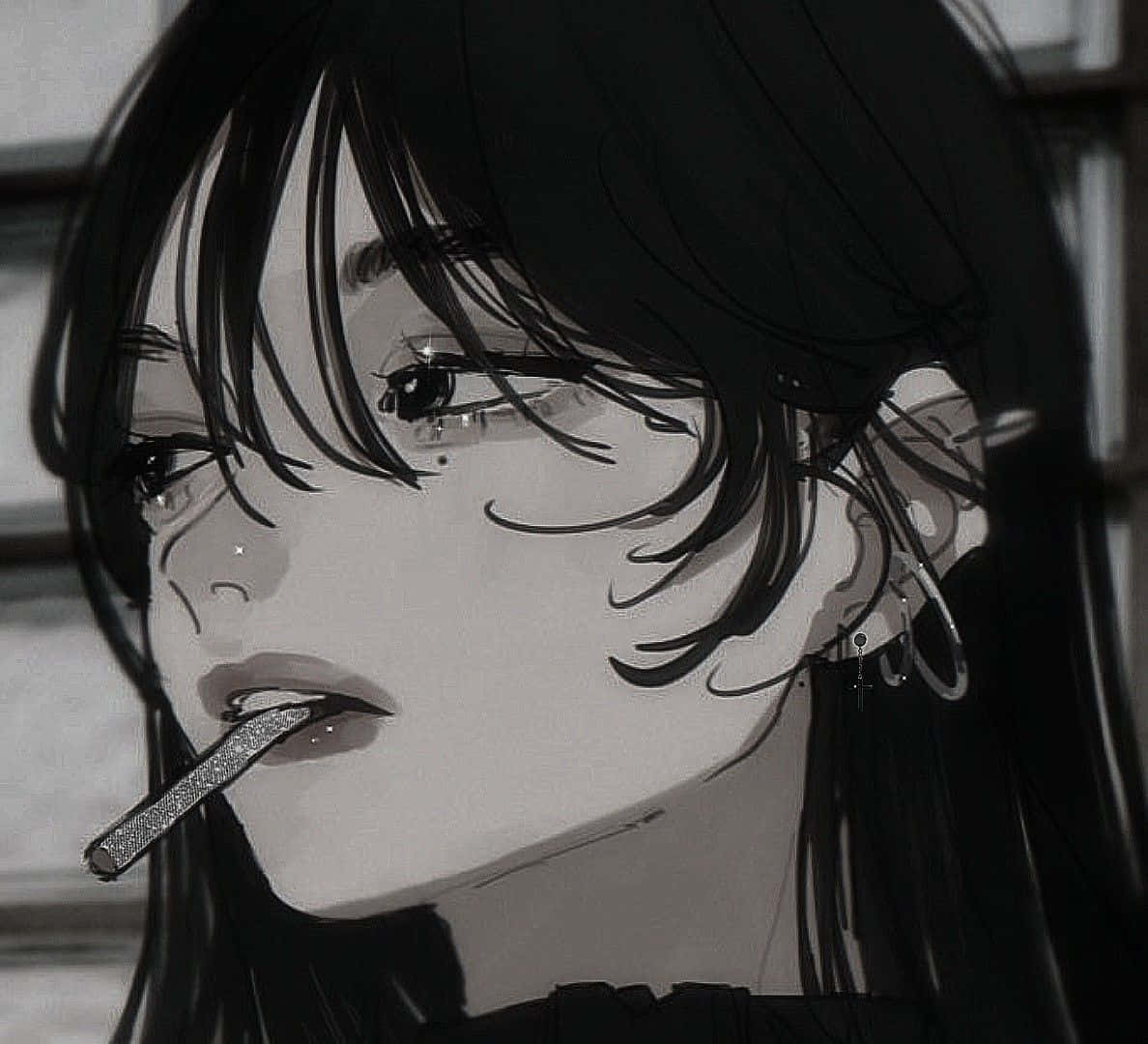 アニメ少女の喫煙アイコン