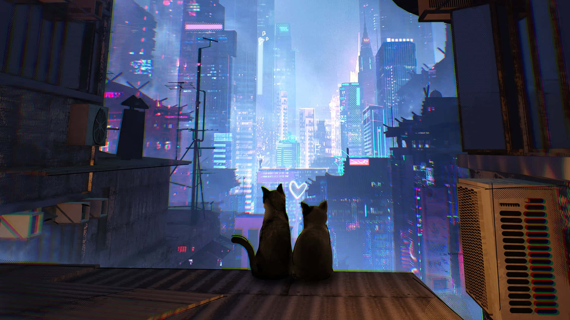 アニメ猫の背景 壁紙