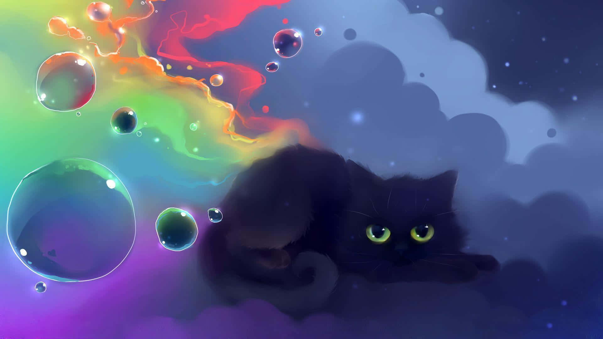 アニメ猫の背景 壁紙