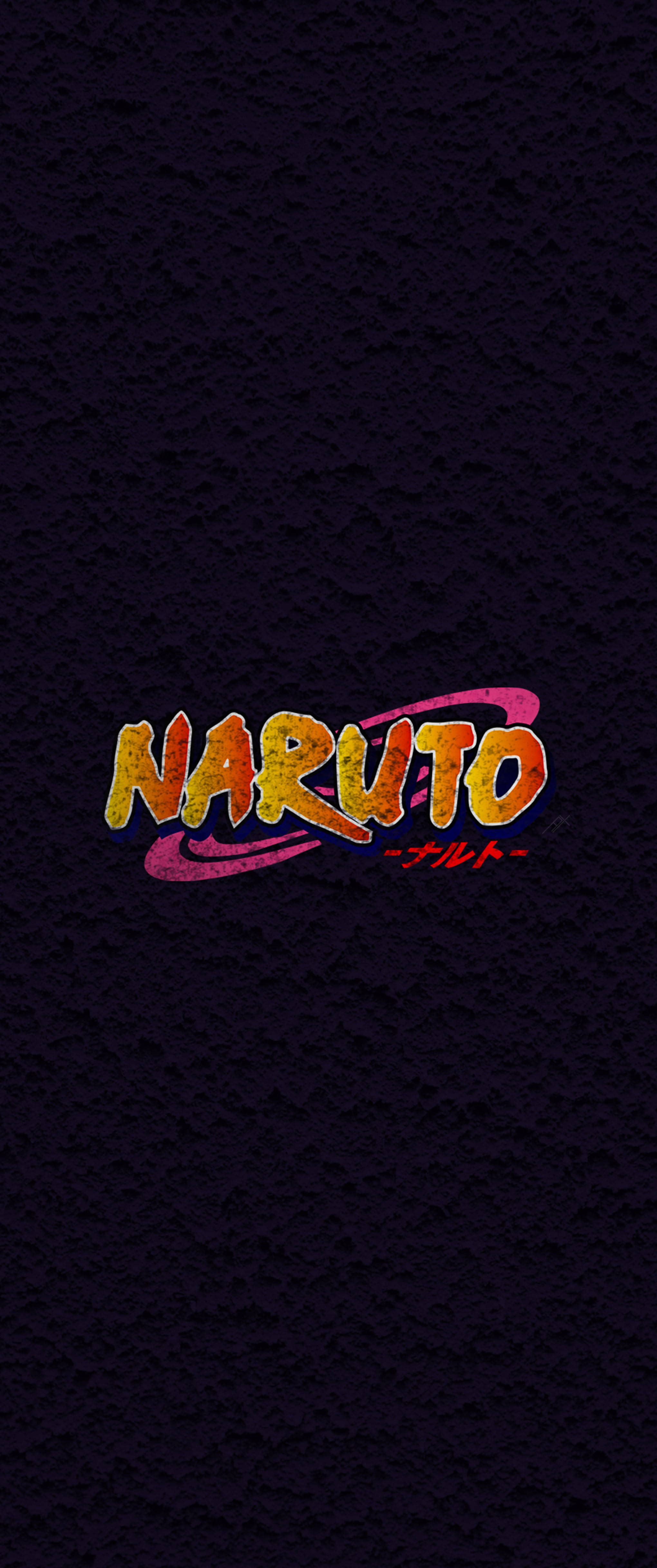 黒背景にアニメNARUTOのロゴ 壁紙