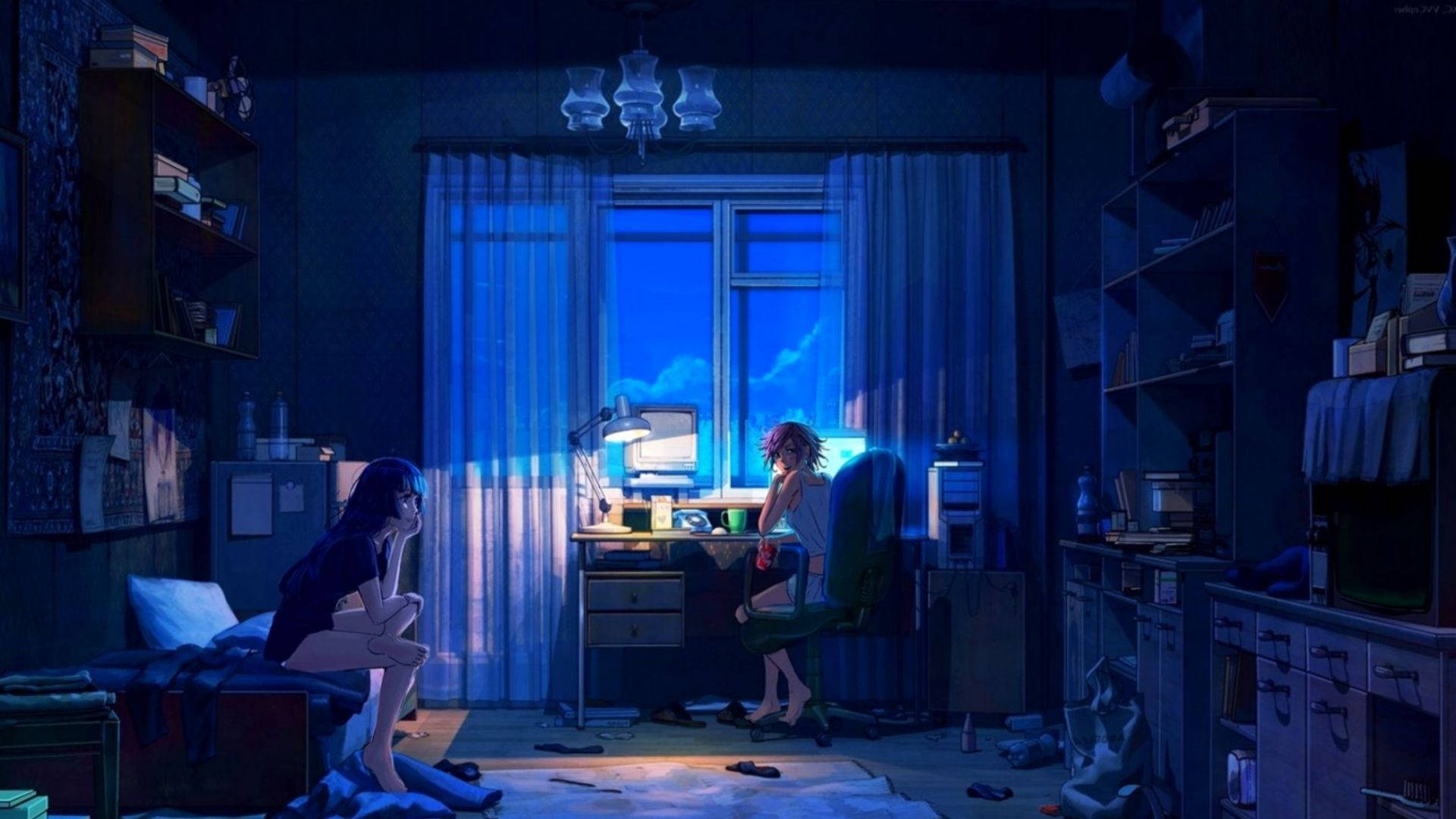 アニメ部屋のカップル 壁紙
