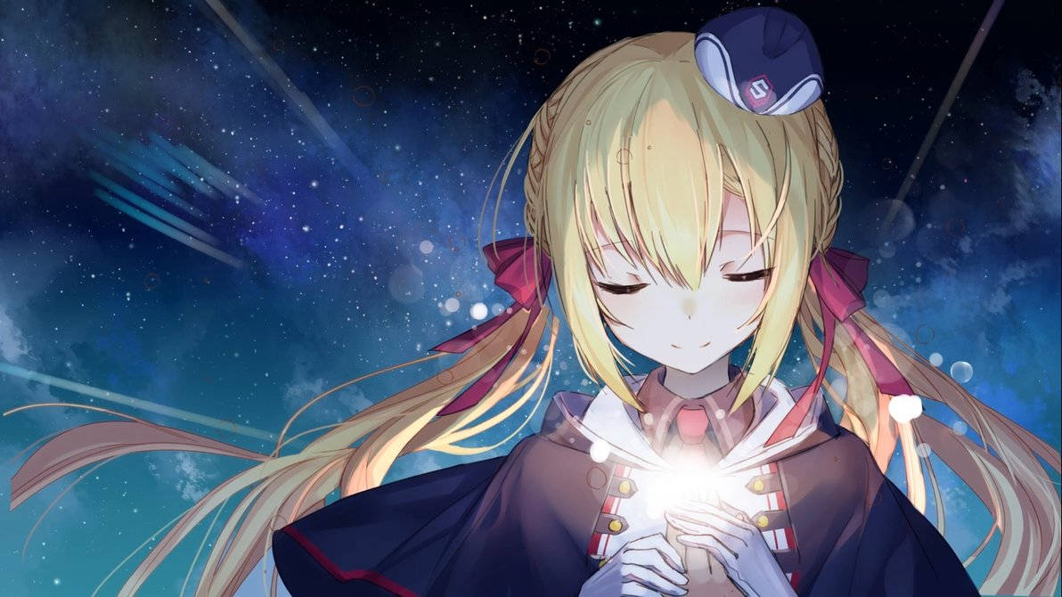 アニメ風 空想にふける少女の壁紙