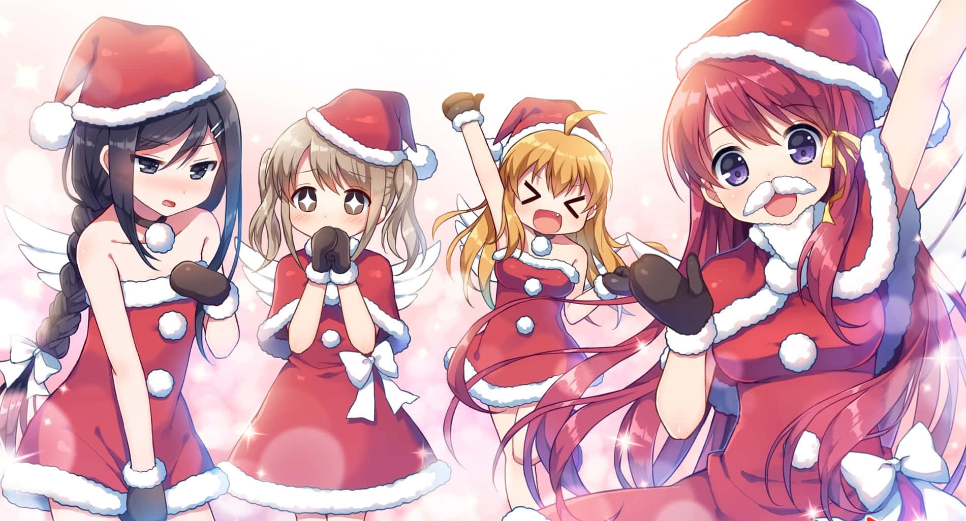 アニメ風のクリスマス背景で、ホリデーシーズンが早くも到来 壁紙